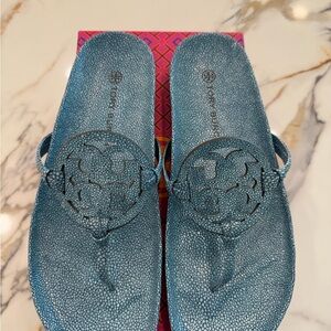 NEW ✨Tory Burch Miller Cloud Stingray Printed Leather Sandals size 11